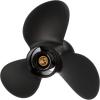 imageQuicksilver Black Diamond 3Blade Aluminum Propeller  For Yamaha Honda Evinrude and Johnson Engines99 HP  20 HP HondaYamaha w8tooth Spline