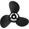 imageQuicksilver Black Diamond 3Blade Aluminum Propeller  For Yamaha Honda Evinrude and Johnson Engines8 HP  15 HP EvinrudeJohnson w13tooth Spline
