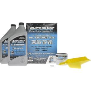 imageQuicksilver 25W40 Oil Change Kit for 4Stroke 25hp and 30hp Mercury EFI Outboards
