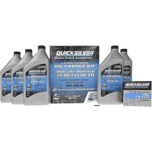 imageQuicksilver 25W40 Oil Change Kit for 4Stroke 75hp 90hp and 115hp Mercury 17L Outboards