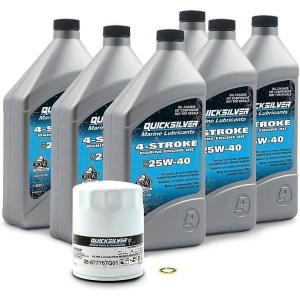 imageQuicksilver 4Stroke Oil Change Kit  for Mercury Outboard Engines  15 20 25 30 40 50 60 75 90 115 150 175 200 225 250 300 350 400 HP150175200 Hp