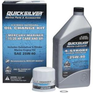 imageQuicksilver 4Stroke Oil Change Kit  for Mercury Outboard Engines  15 20 25 30 40 50 60 75 90 115 150 175 200 225 250 300 350 400 HP1520 Hp