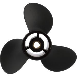 imageQuicksilver Black Diamond 3Blade Aluminum Propeller  For Yamaha Honda Evinrude and Johnson Engines20 HP  35 HP EvinrudeJohnson Most Models  Including ETEC