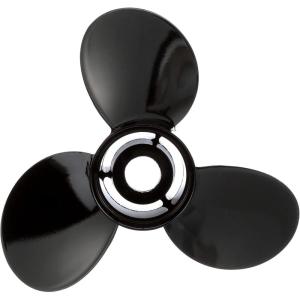 imageQuicksilver Black Diamond 3Blade Aluminum Propeller  For Yamaha Honda Evinrude and Johnson Engines85 HP  140 HP EvinrudeJohnson V4