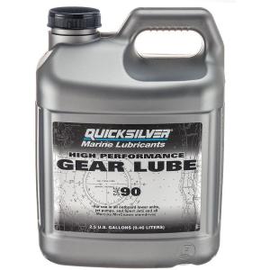 imageQuicksilver High Performance SAE 90 Gear Lube for Mercury Outboards and MerCruiser Sterndrives 25 Gallon25Gallon