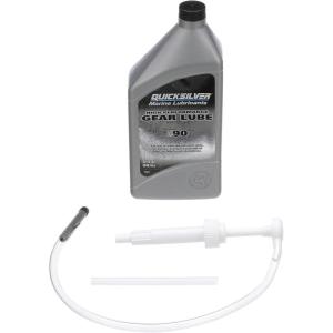 imageQuicksilver High Performance SAE 90 Gear Lube for Mercury Outboards and MerCruiser Sterndrives 25 GallonQuart With Pump