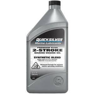 imageQuicksilver Premium Plus 2Stroke Synthetic Blend Marine Engine Oil 32ozQuart