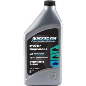imageQuicksilver Premium Synthetic Blend 2Stroke Engine Oil for PWC Snowmobile 1 Gallon1Quart