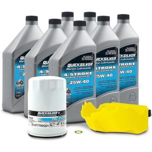 imageQuicksilver 25W40 Oil Change Kit for 200400hp 4Stroke Mercury L6 Verado Outboards