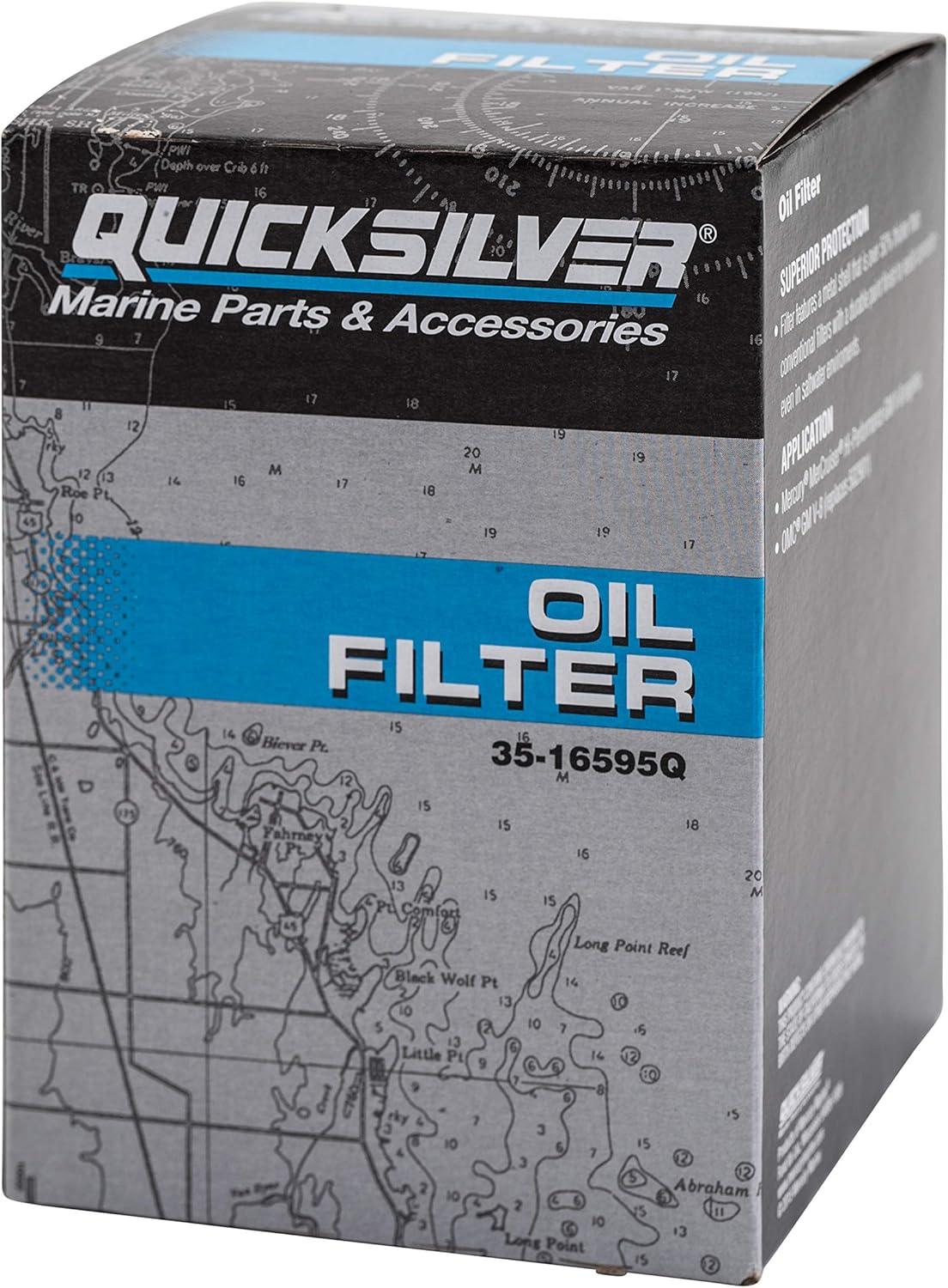 imageQuicksilver 16595Q Oil Filter for MerCruiser High Performance V8 Engines