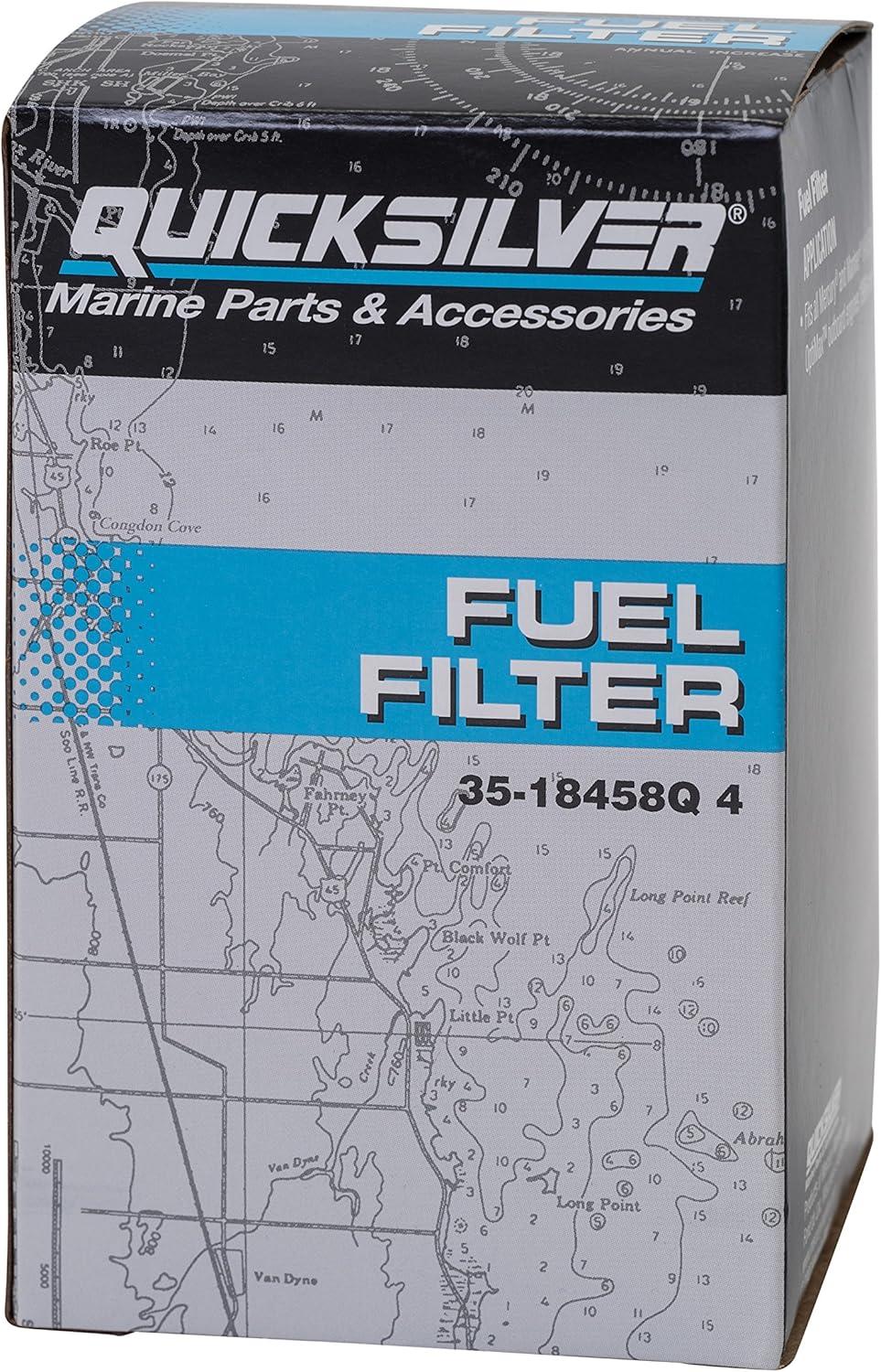 imageQuicksilver 18458Q4 Water Separating Fuel Filter Kit with Blue Water Warning Sensor for Mercury Outboards