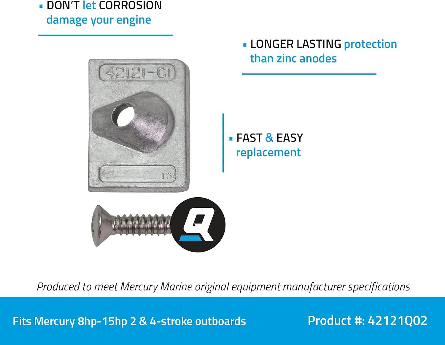 imageQuicksilver 42121Q02 Square Aluminum Anode Set for Mercury or Mariner and Force Outboards