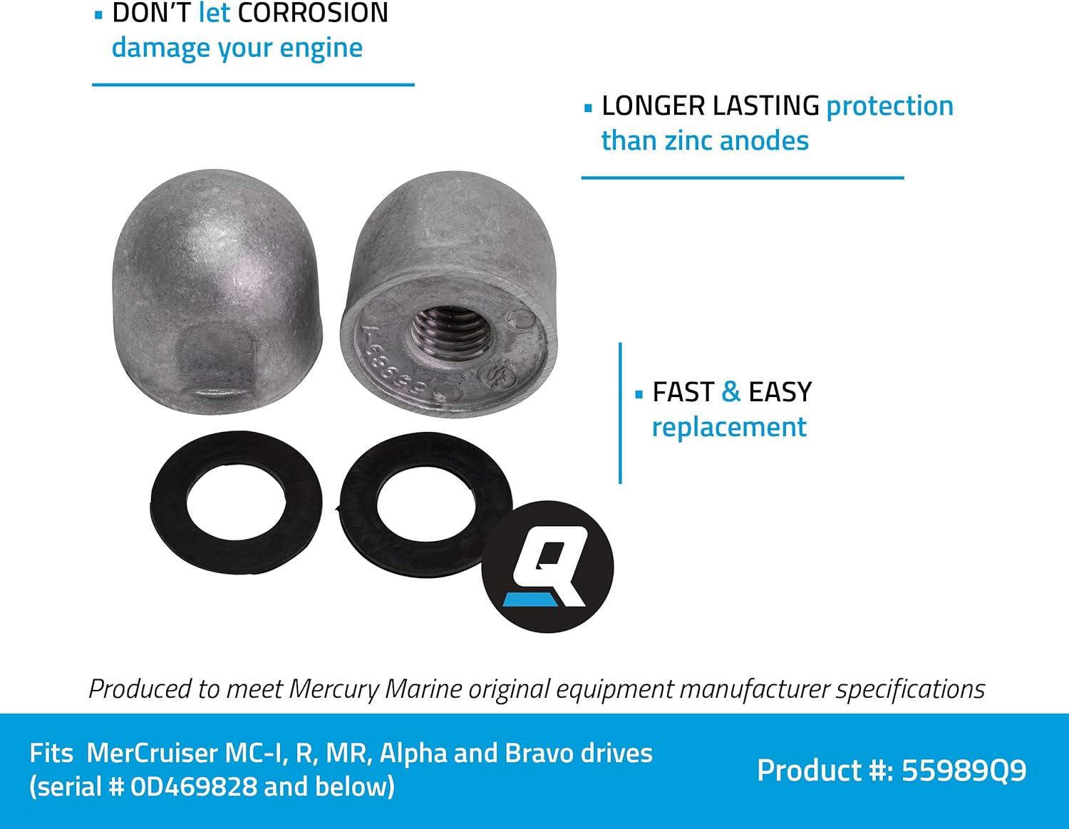 imageQuicksilver 55989Q9 Aluminum Anodes for MerCruiser Transom Plate Nuts