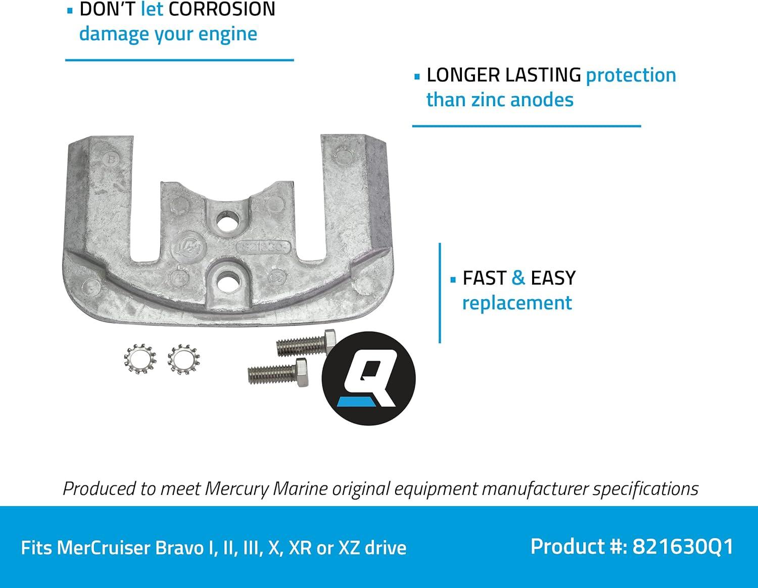 imageQuicksilver 806189Q1 Aluminum Anode for MerCruiser Alpha One Gen II Trim Cylinders