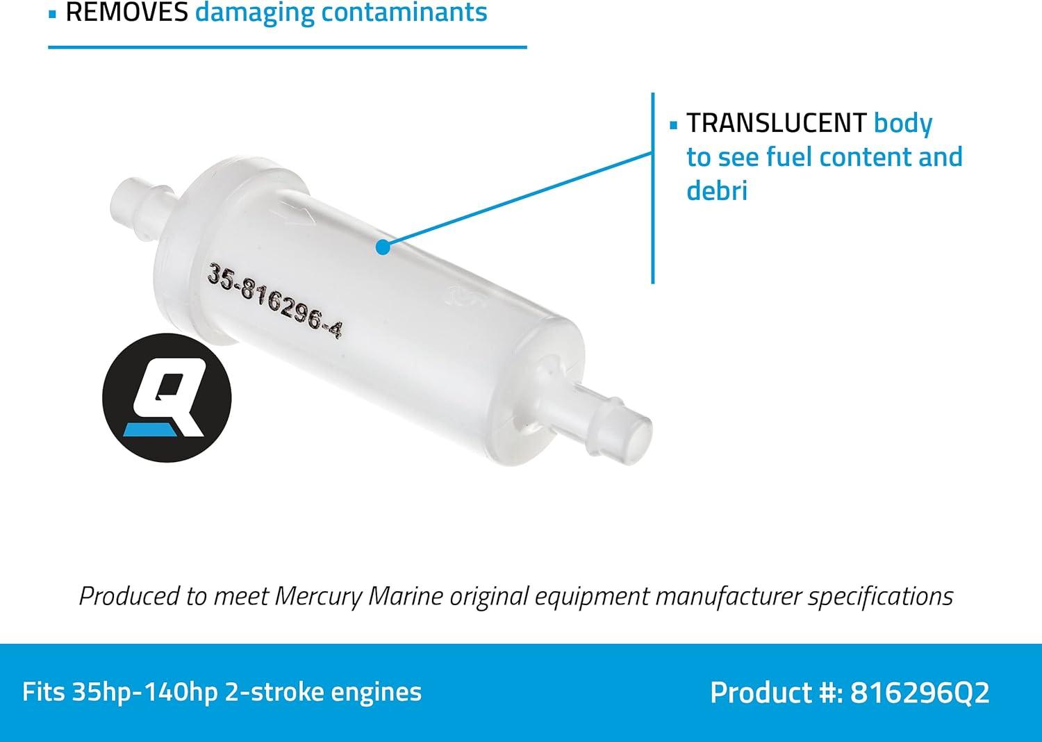 imageQuicksilver 816296Q2 Marine Engine Inline Fuel Filter with Barbs for 516quot 8mm Fuel Lines