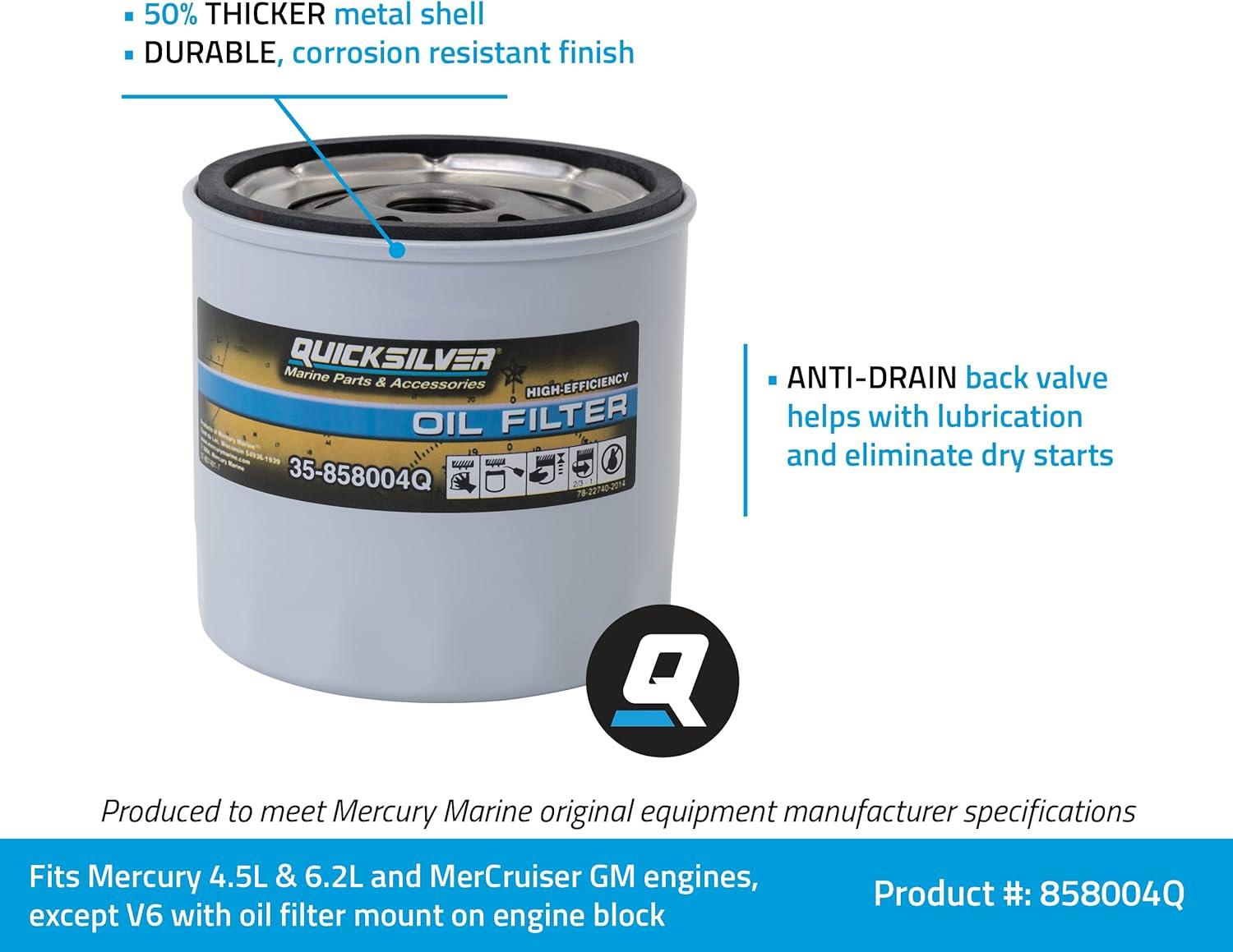 imageQuicksilver 858004Q High Performance Oil Filter for MerCruiser Sterndrive and Inboards Engines