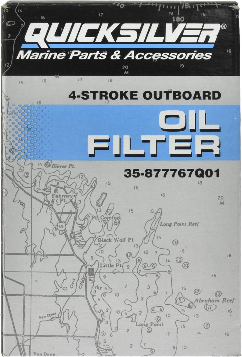 imageQuicksilver 877767Q01 Oil Filter for Verado Inline 4Cylinder 135200hp Outboards