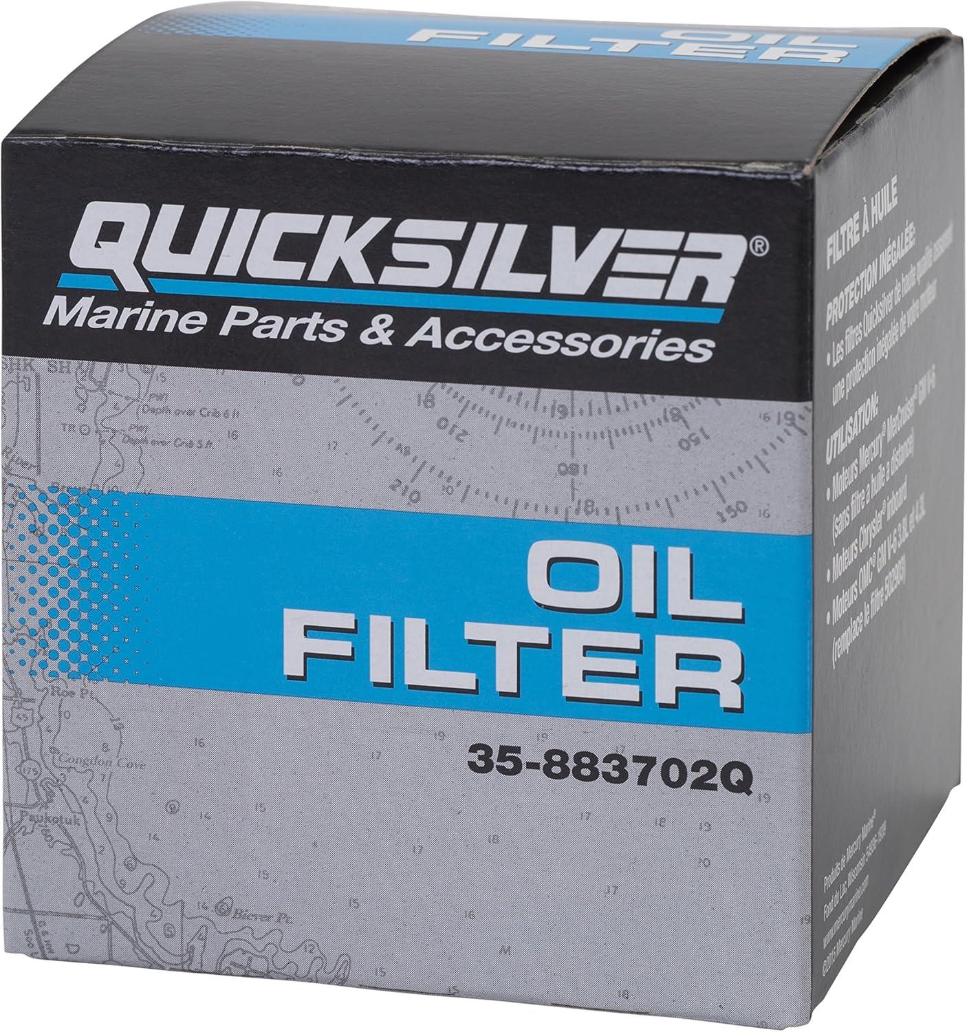 imageQuicksilver 883702Q Engine Block Mount Oil Filter for V6 MerCruiser Sterndrive Engines