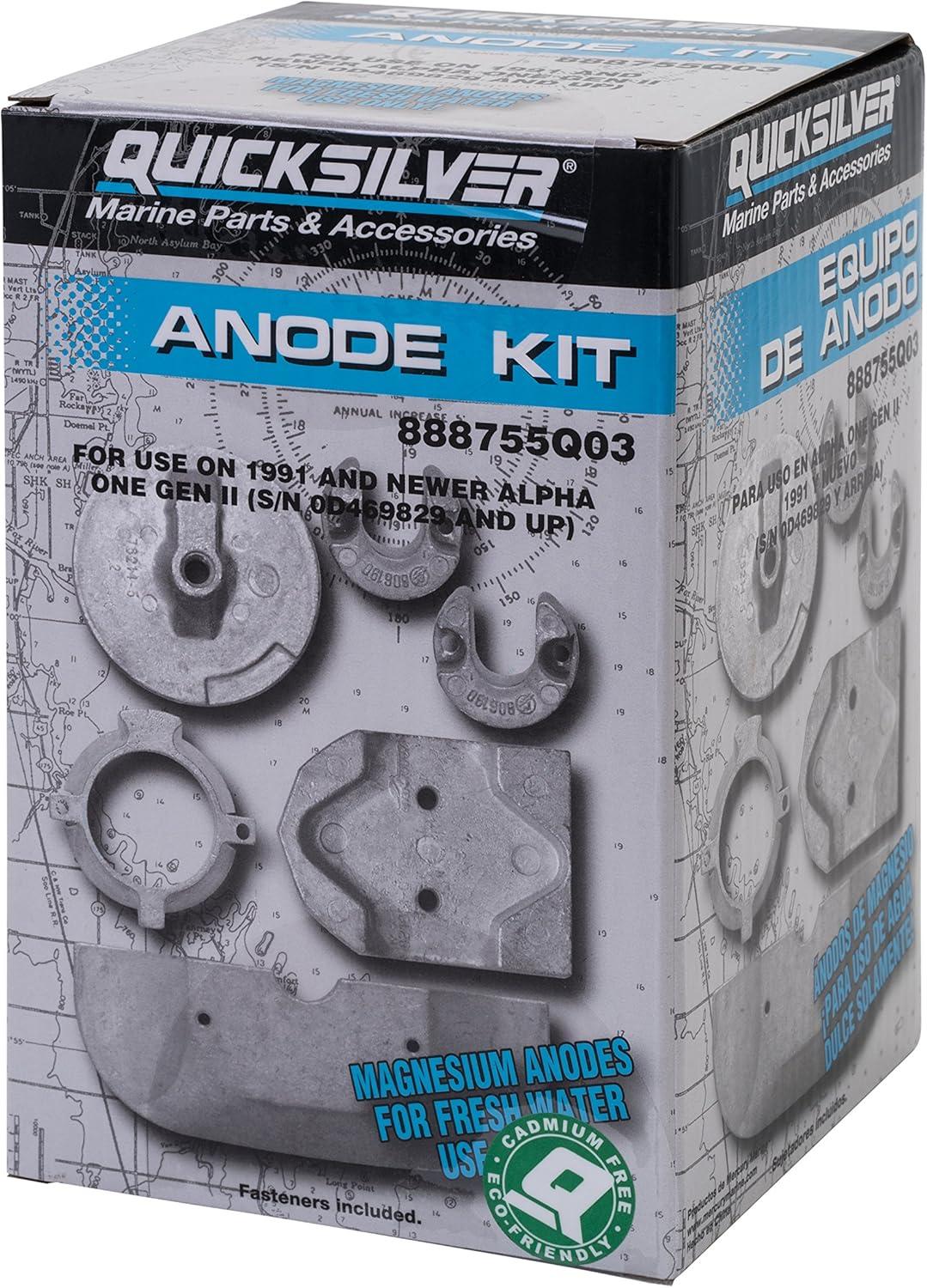 imageQuicksilver 888755Q03 Magnesium Anode Kit for Select MerCruiser Alpha One Gen II  1991 and Newer