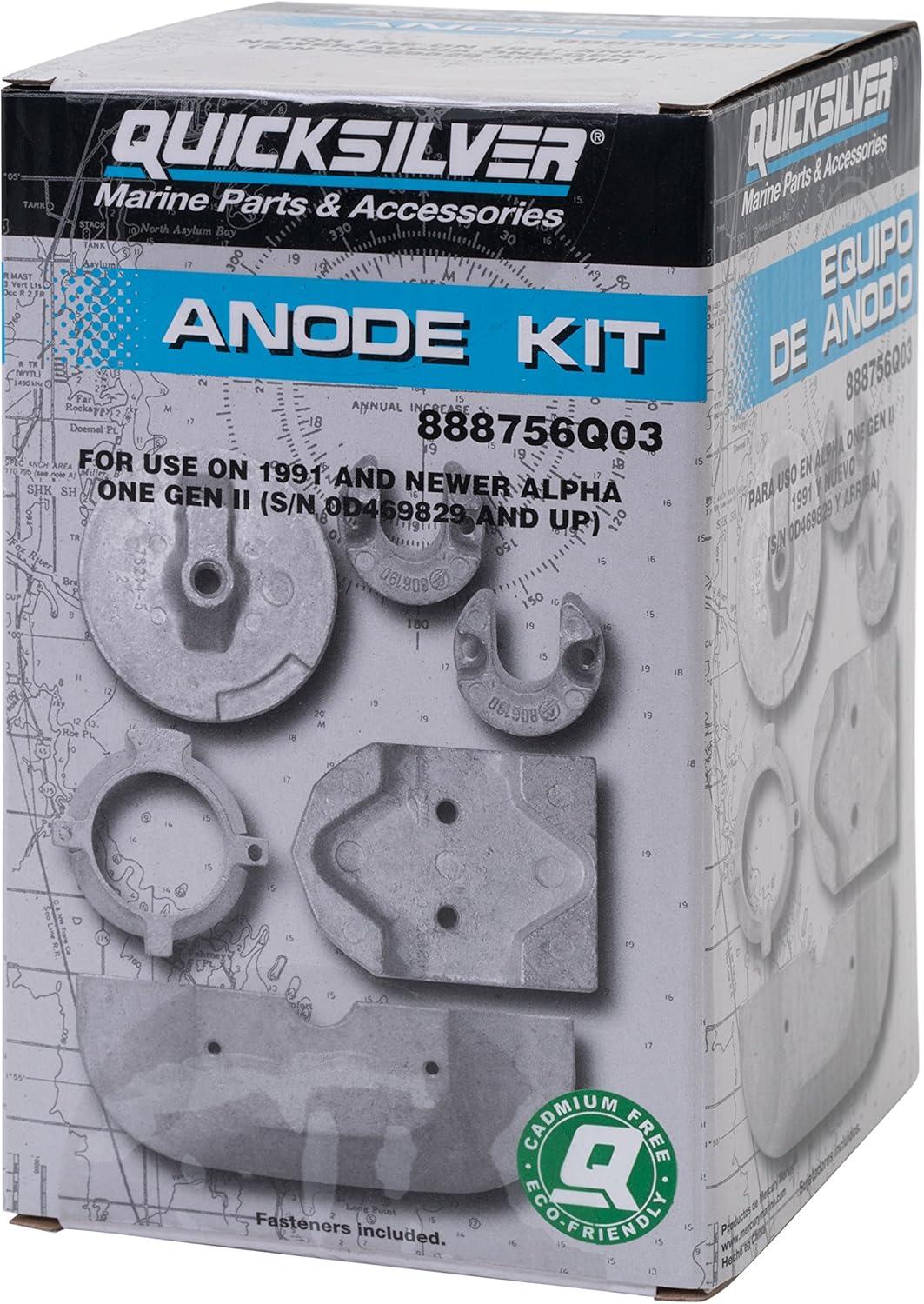 imageQuicksilver 888756Q03 Aluminum Anode Kit for Alpha One Gen II Drives