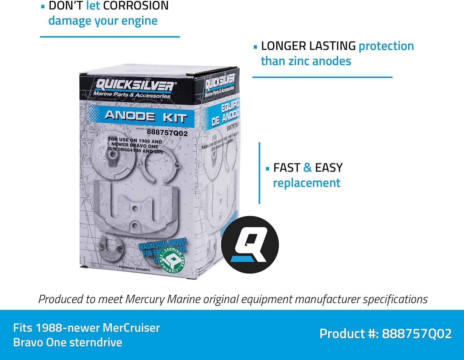 imageQuicksilver 888757Q02 Magnesium Anode Kit for MerCruiser Bravo One Drives
