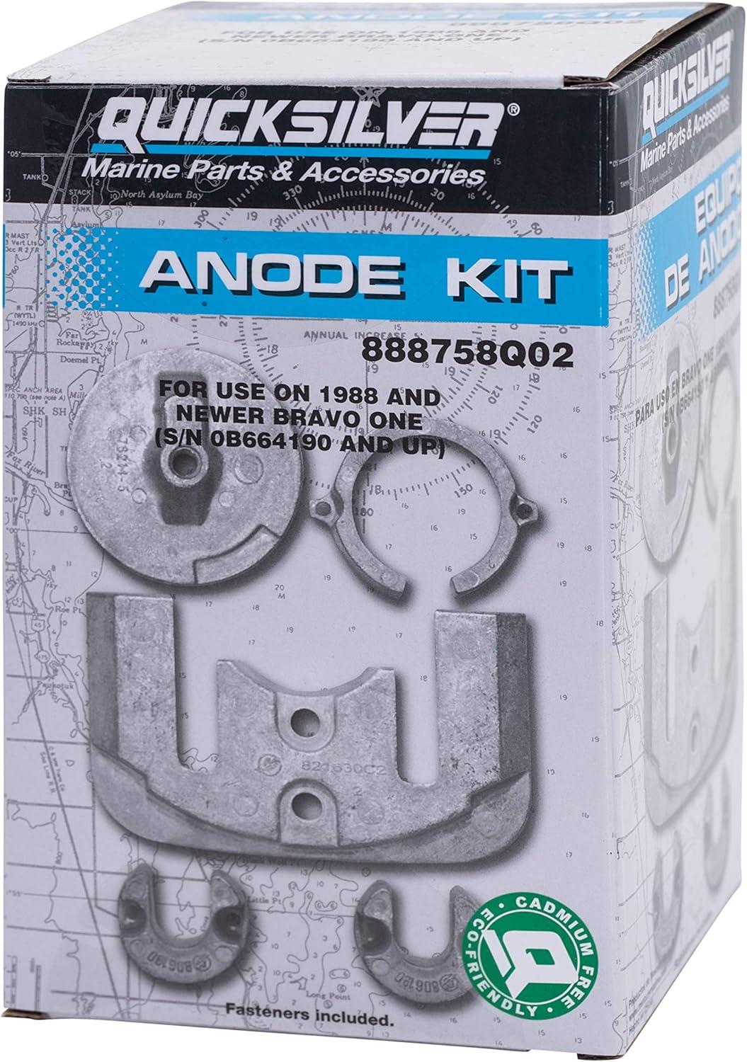 imageQuicksilver 888758Q02 Aluminum Anode Kit for MerCruiser Bravo One Stern Drives  1988 and Newer