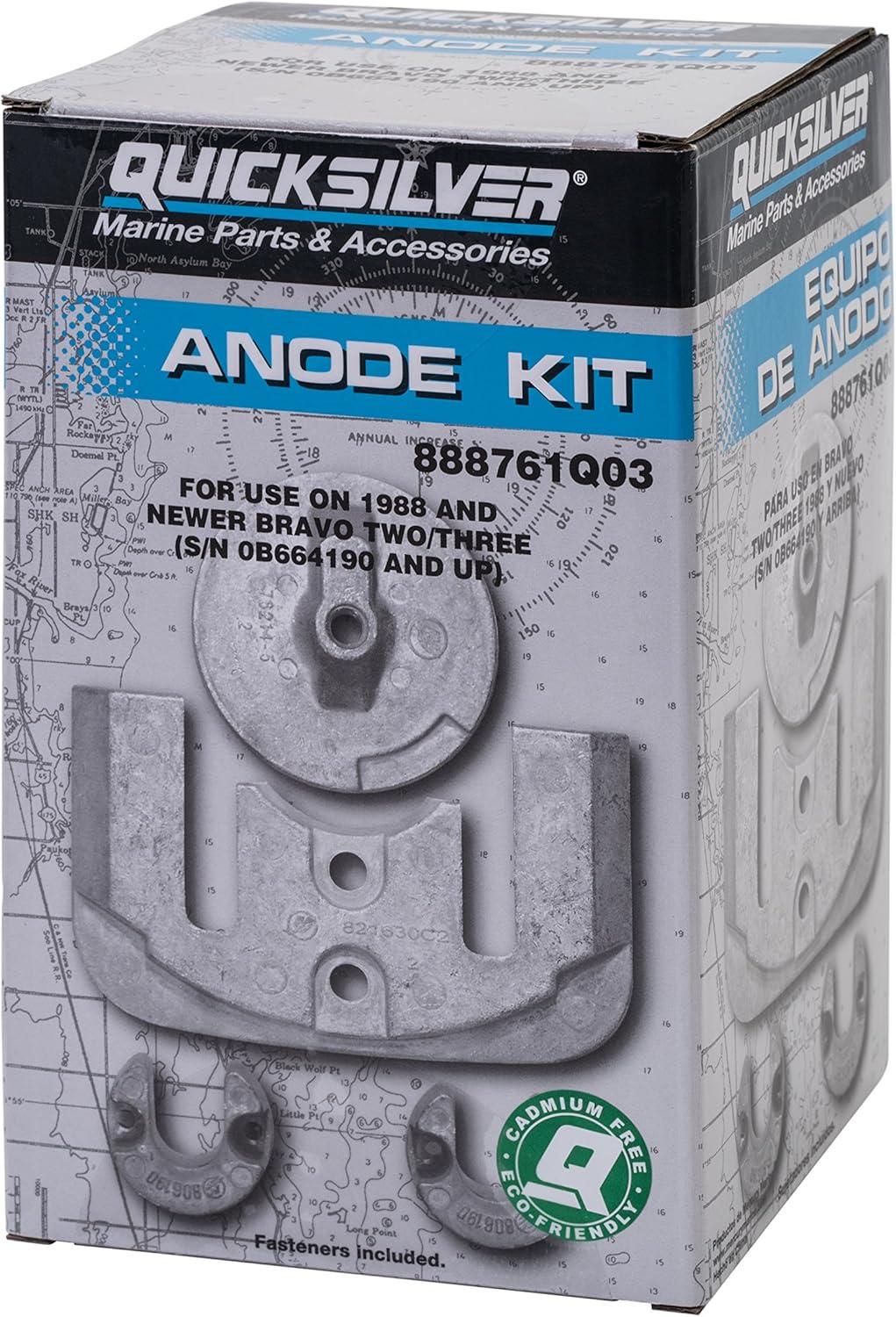 imageQuicksilver 888761Q03 Aluminum Anode Kit for MerCruiser Bravo II and III Drives