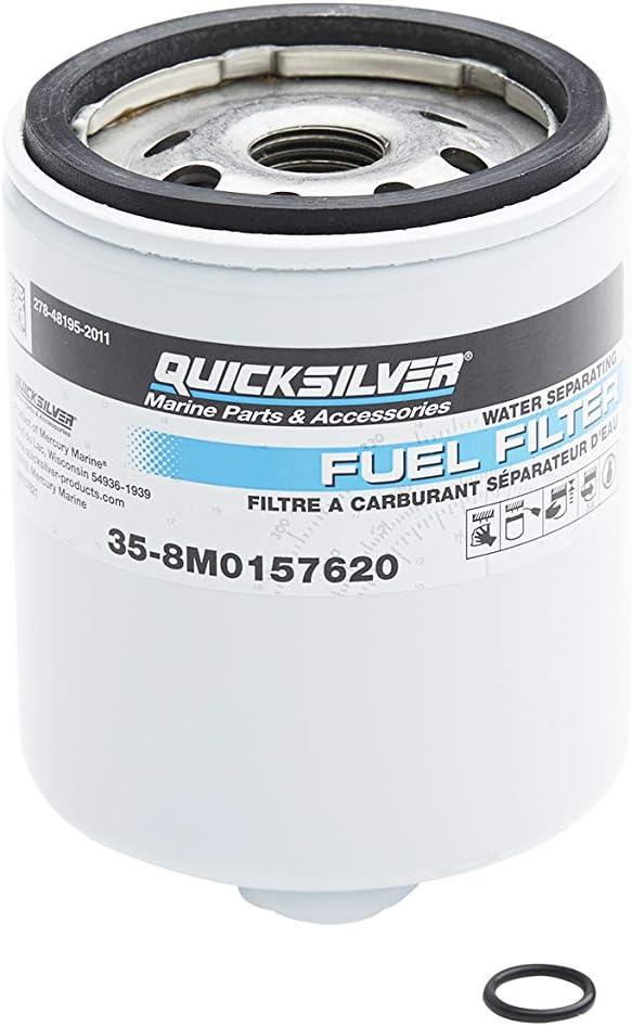 imageQuicksilver 8M0157708 Water Separating and Sensing Fuel Filter Kit for Select Mercury L6 Verado Outboards