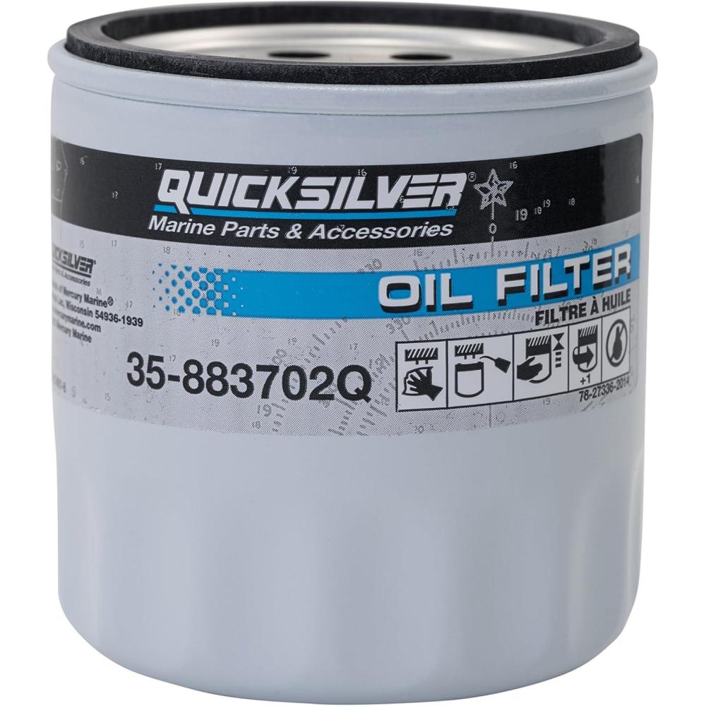 imageQuicksilver 883702Q Engine Block Mount Oil Filter for V6 MerCruiser Sterndrive Engines