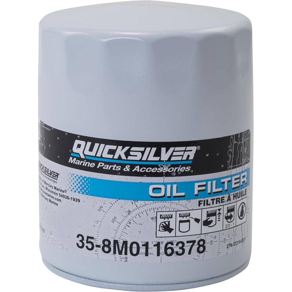 imageQuicksilver 8M0116378 Oil Filter for MerCruiser Sterndrive and Inboard Engines by Ford Motor Company