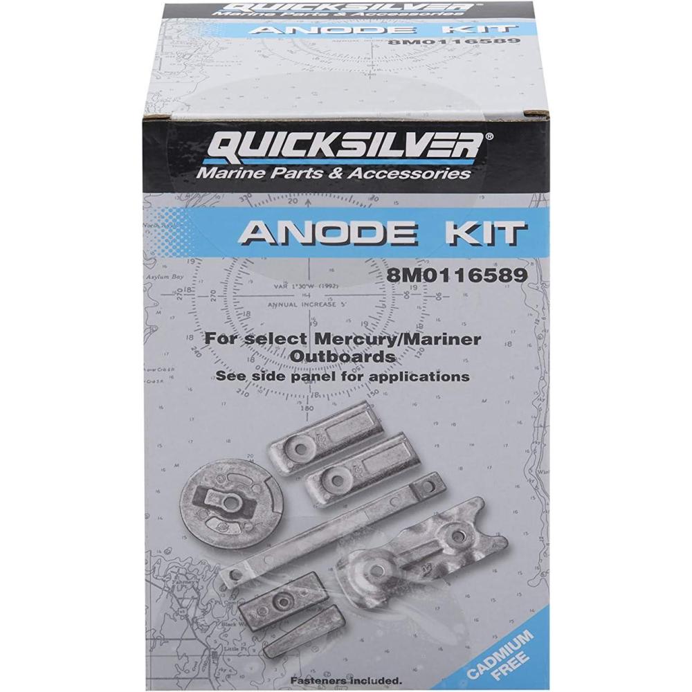 imageQuicksilver 8M0116589 Transom and Gearcase Aluminum Anode Kit