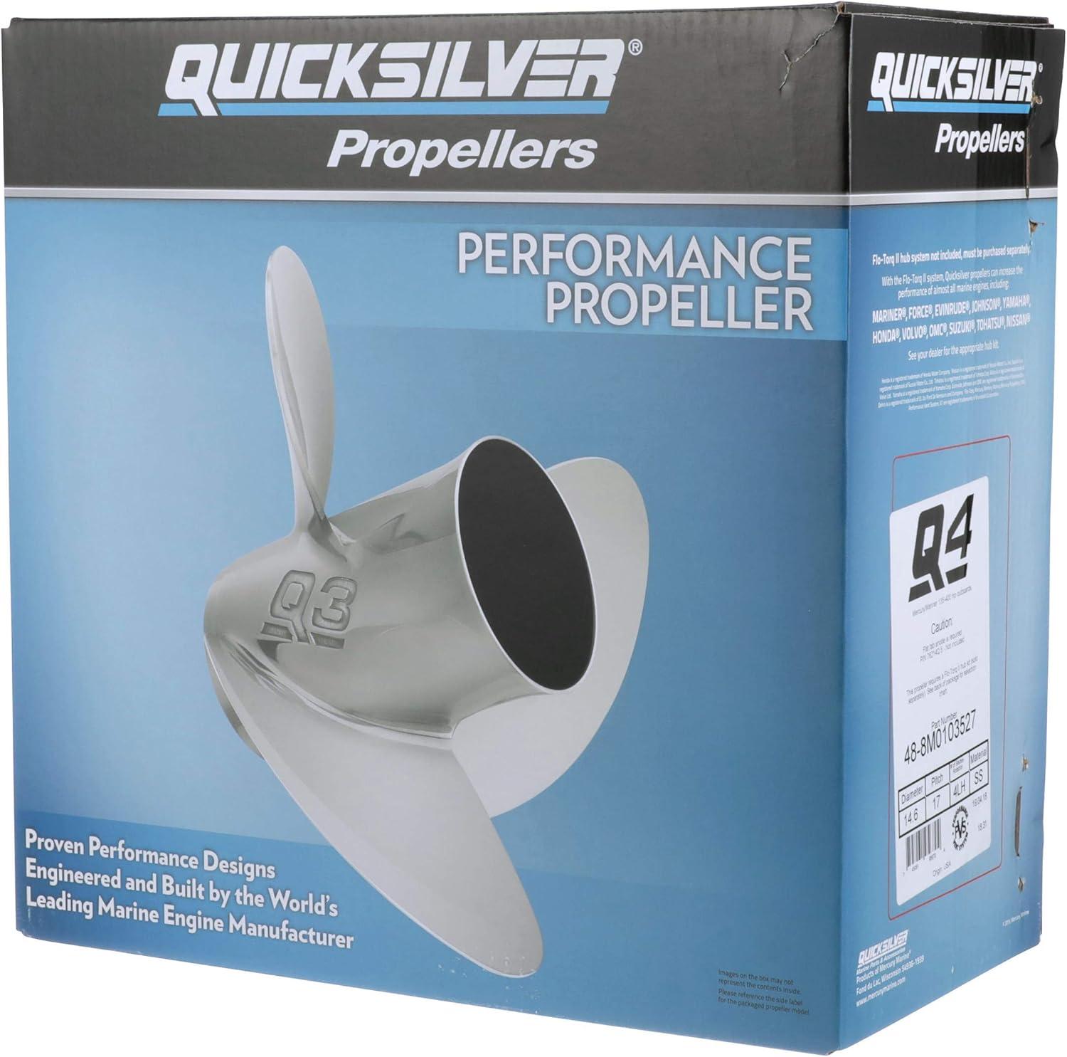 imageQuicksilver 4Blade Q4 Stainless Steel Propeller90 CT  400 HP MercuryMerCruiser