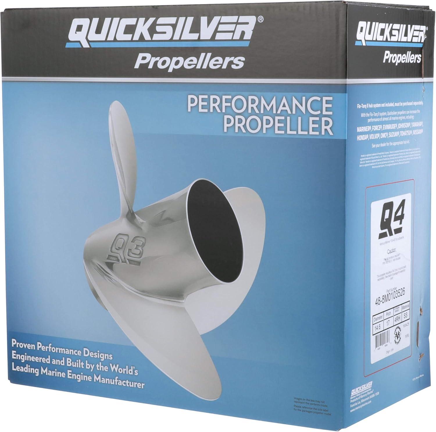 imageQuicksilver 4Blade Q4 Stainless Steel Propeller90 CT  400 HP MercuryMerCruiser