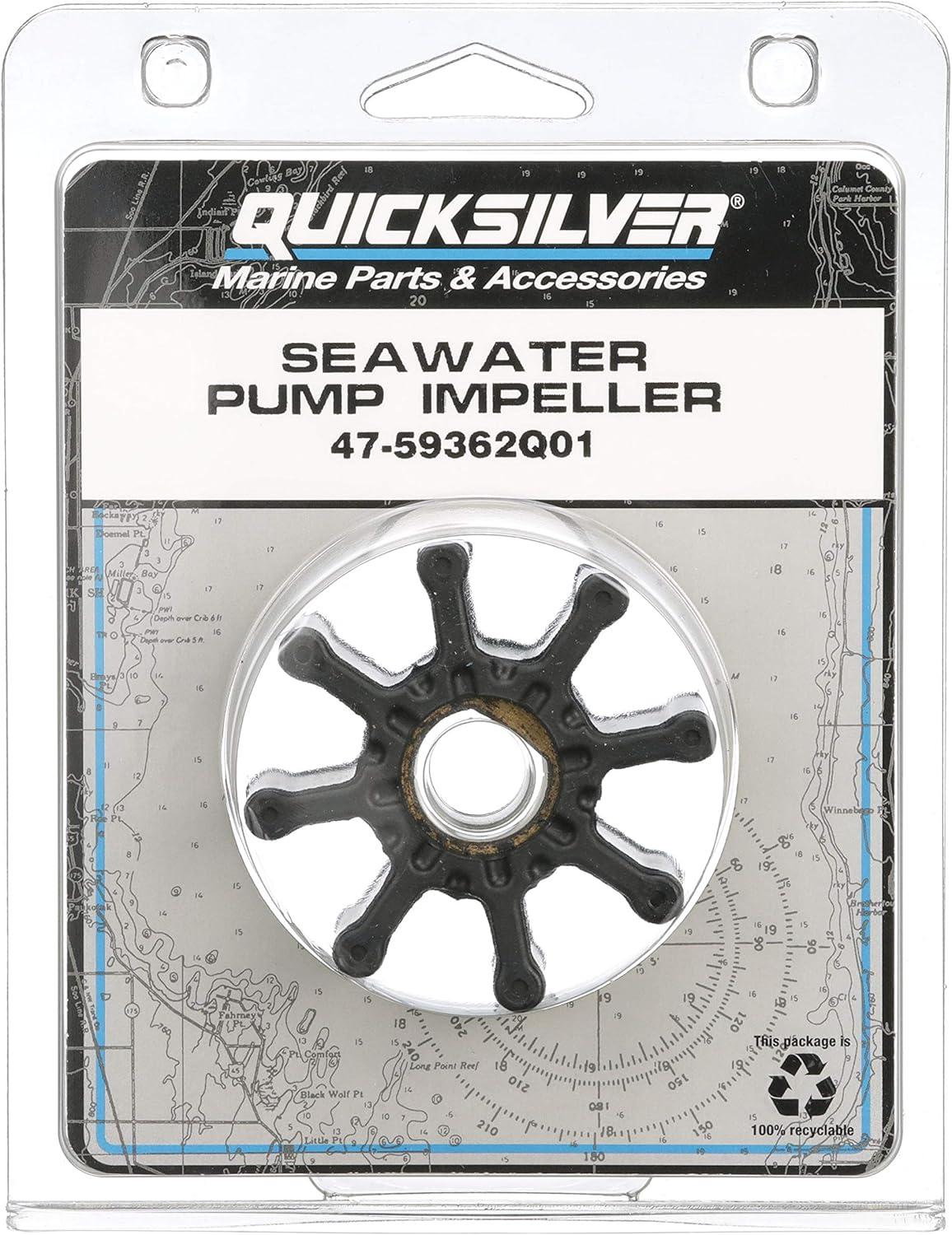 imageQuicksilver 59362Q01 Sea Water Pump Impeller for MerCruiser Engines with Engine Mounted TwoPiece Plastic Housing