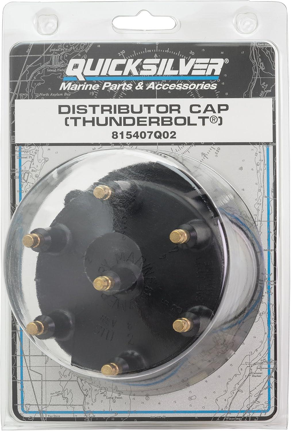 imageQuicksilver 815407Q02 Distributor Cap Kit for Marinized V6 Engines by General Motors wThunderbolt IV and V HEI Ignition Systems