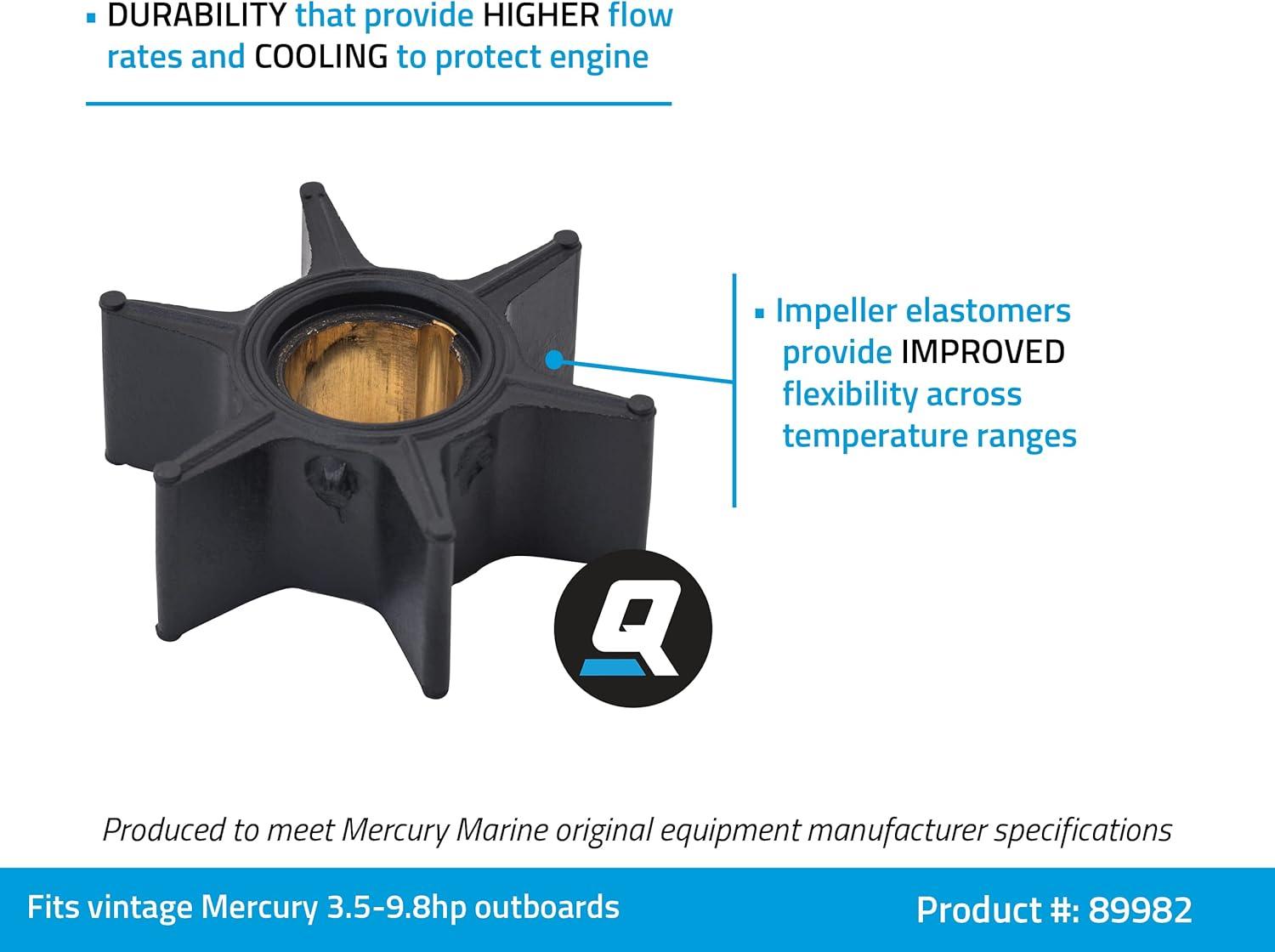imageQuicksilver 89982 Water Pump Impeller for Vintage Mercury 2Cycle 20 Hp Outboards