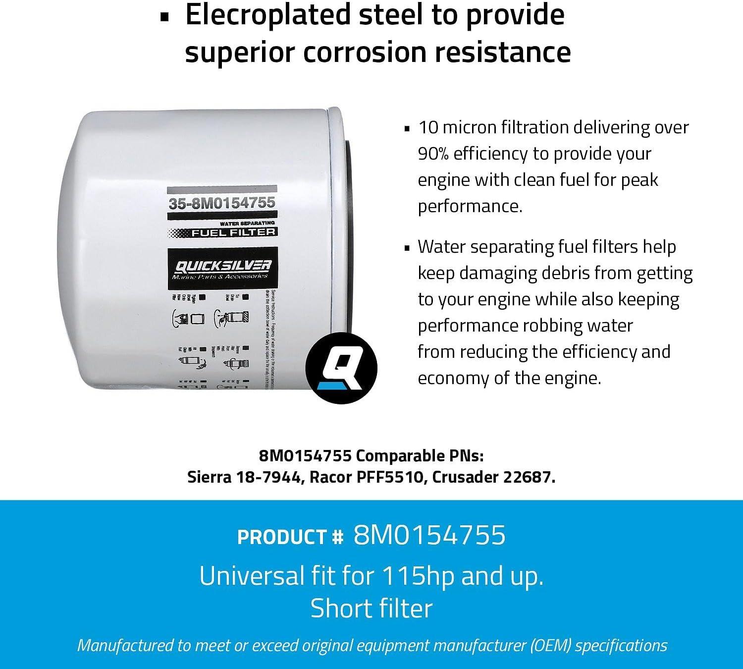 imageQuicksilver 8M0154755 Water Separating Fuel Filter for Various Marine Engines