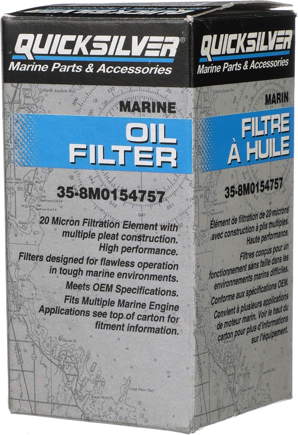 imageQuicksilver 8M0154757 20 Micron Oil Filter for Various Marine Engines