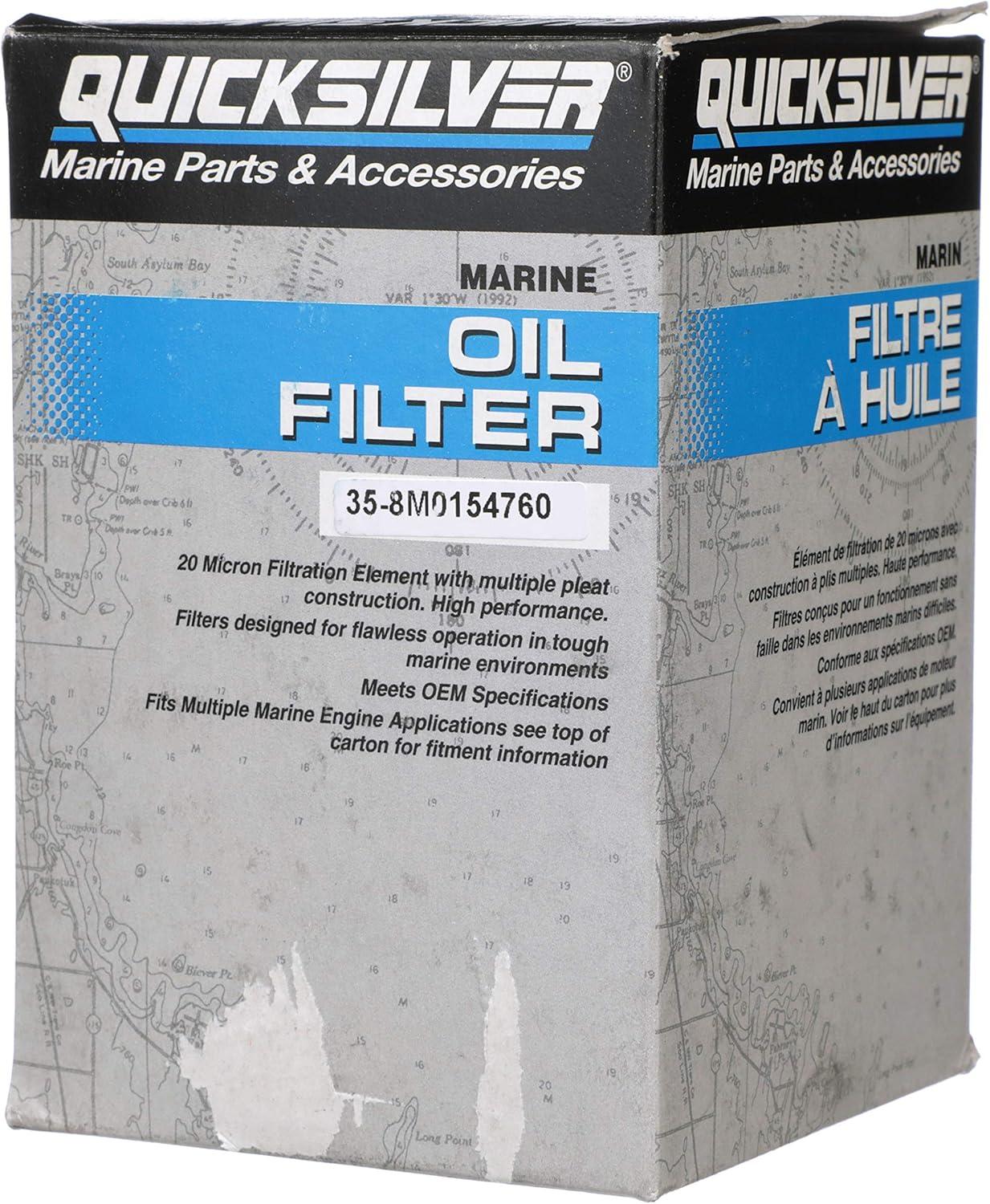 imageQuicksilver 8M0154760 20 Micron Oil Filter for Various Marine EnginesUnspecified Pack of 2