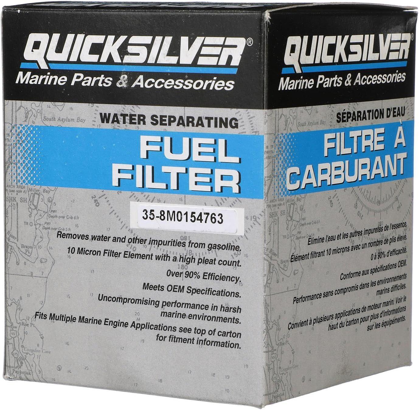 imageQuicksilver 8M0154763 Water Separating Fuel Filter for Select Johnson and Evinrude 250300hp Outboards