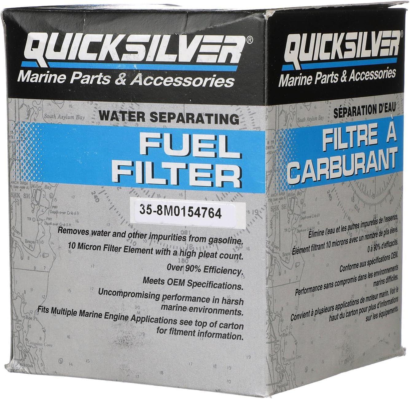 imageQuicksilver 8M0154764 Water Separating Fuel Filter for Select Honda and Suzuki Outboards