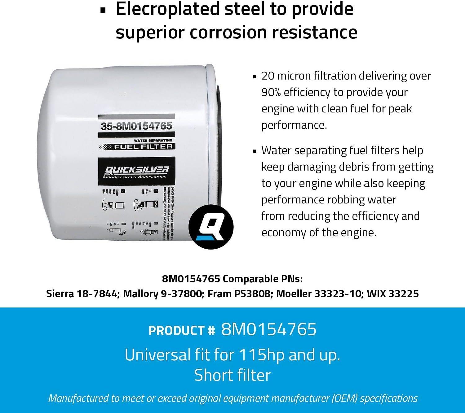 imageQuicksilver 8M0154765 Water Separating Fuel Filter for Various Marine Engines