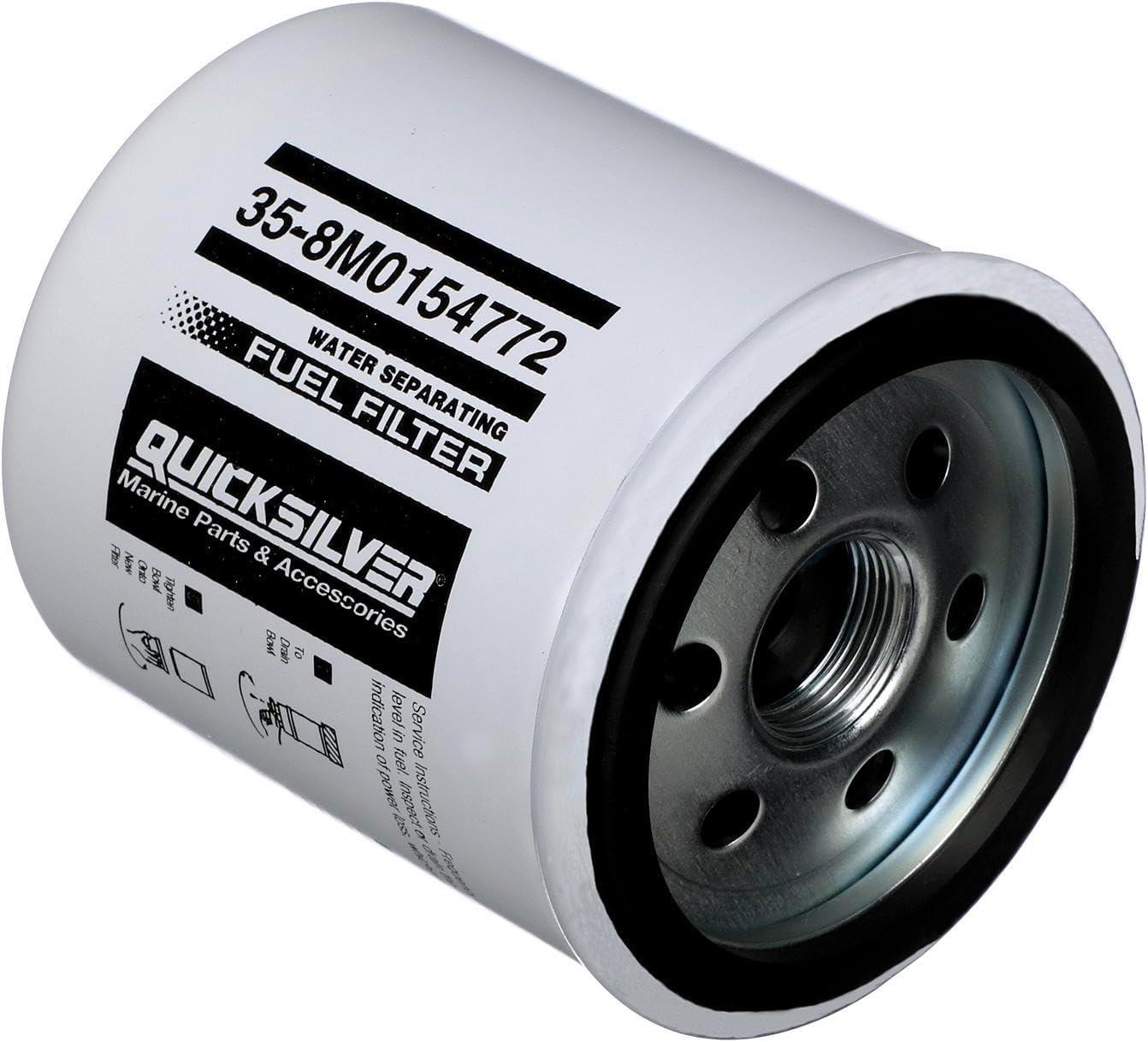 imageQuicksilver 8M0154772 Water Separating Fuel Filter for Select Johnson and Evinrude Outboards