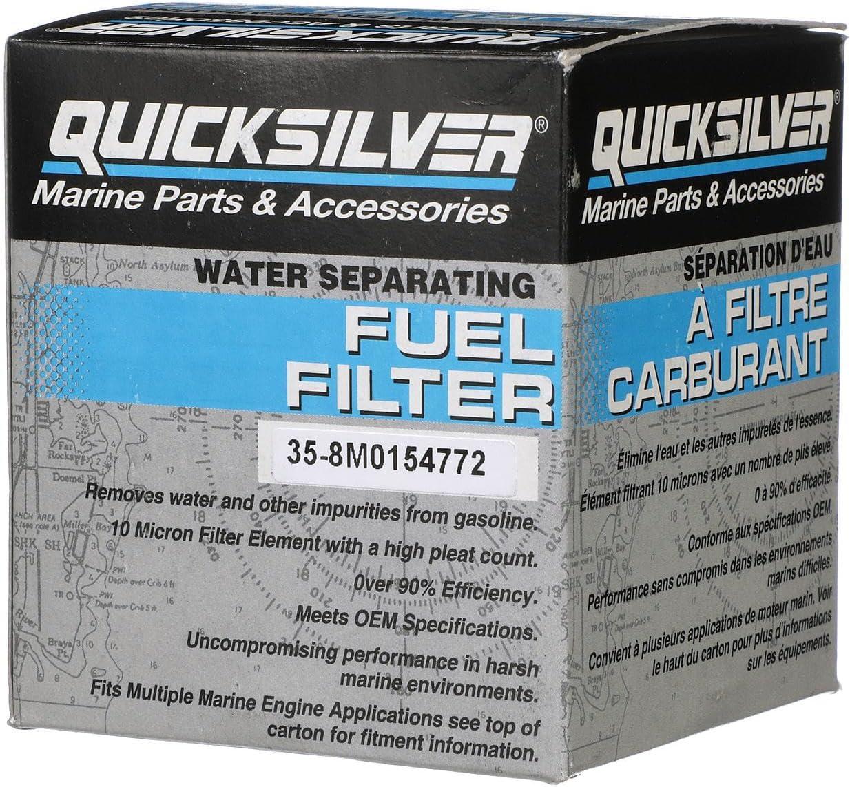 imageQuicksilver 8M0154772 Water Separating Fuel Filter for Select Johnson and Evinrude Outboards
