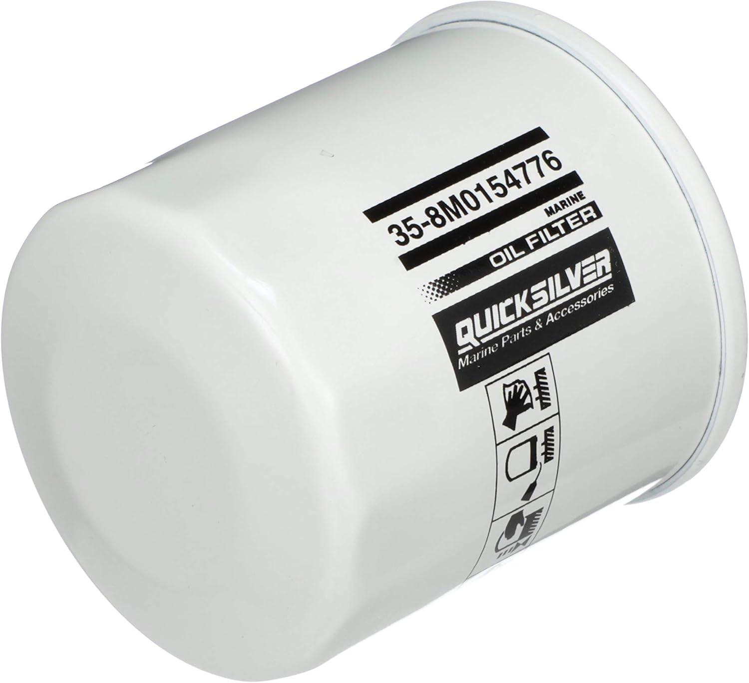 imageQuicksilver 8M0154776 20 Micron Oil Filter for Select Yamaha Honda and NissanTohatsu 99115hp Outboards 20002018Unspecified