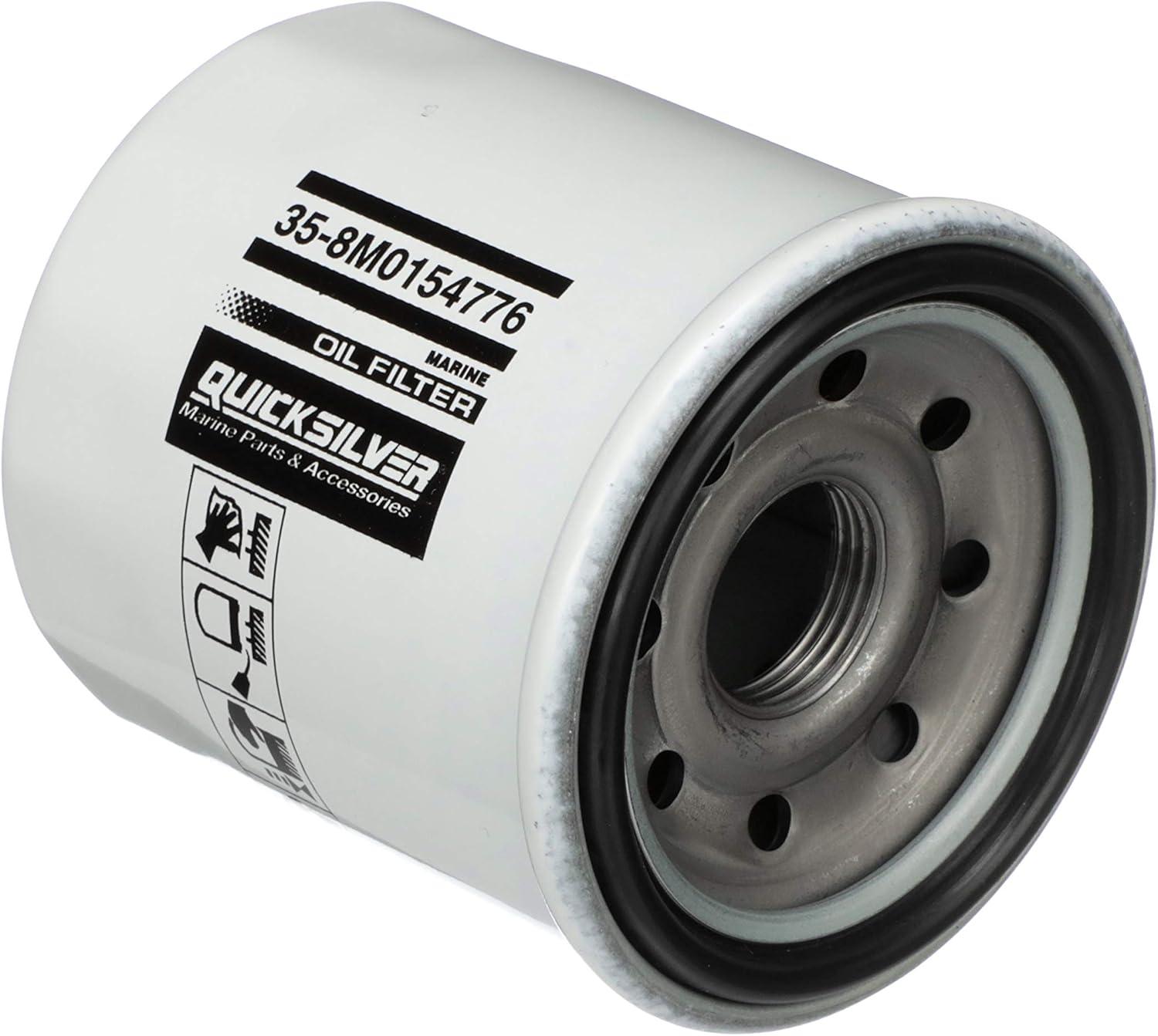 imageQuicksilver 8M0154776 20 Micron Oil Filter for Select Yamaha Honda and NissanTohatsu 99115hp Outboards 20002018Unspecified