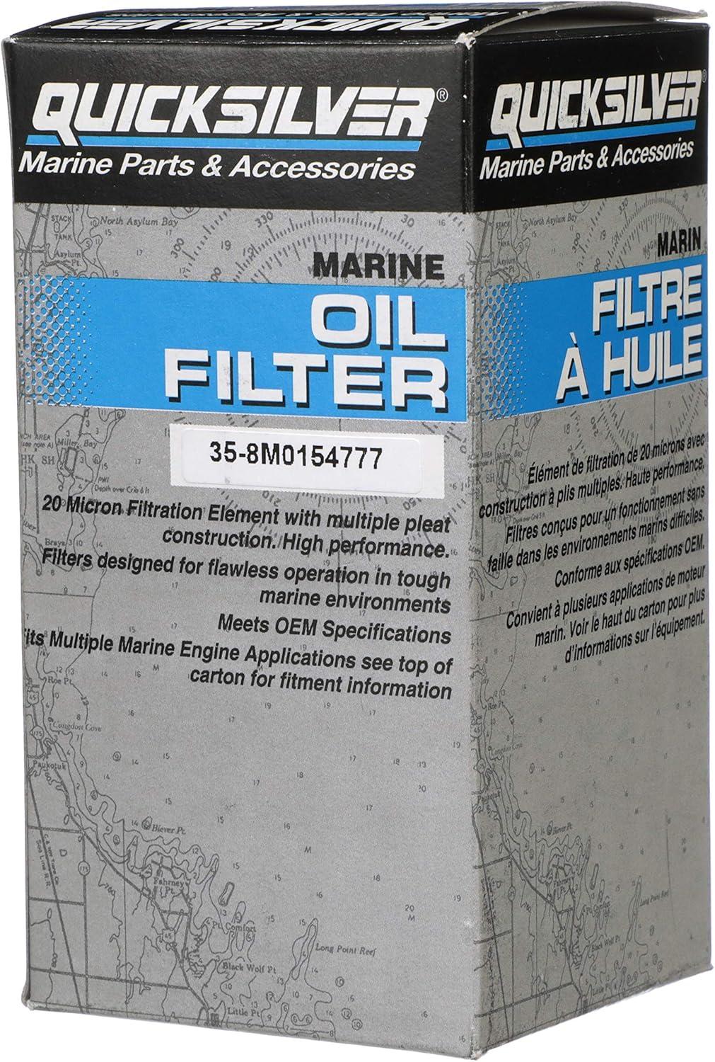 imageQuicksilver 8M0154777 20 Micron Oil Filter for Various Marine Engines