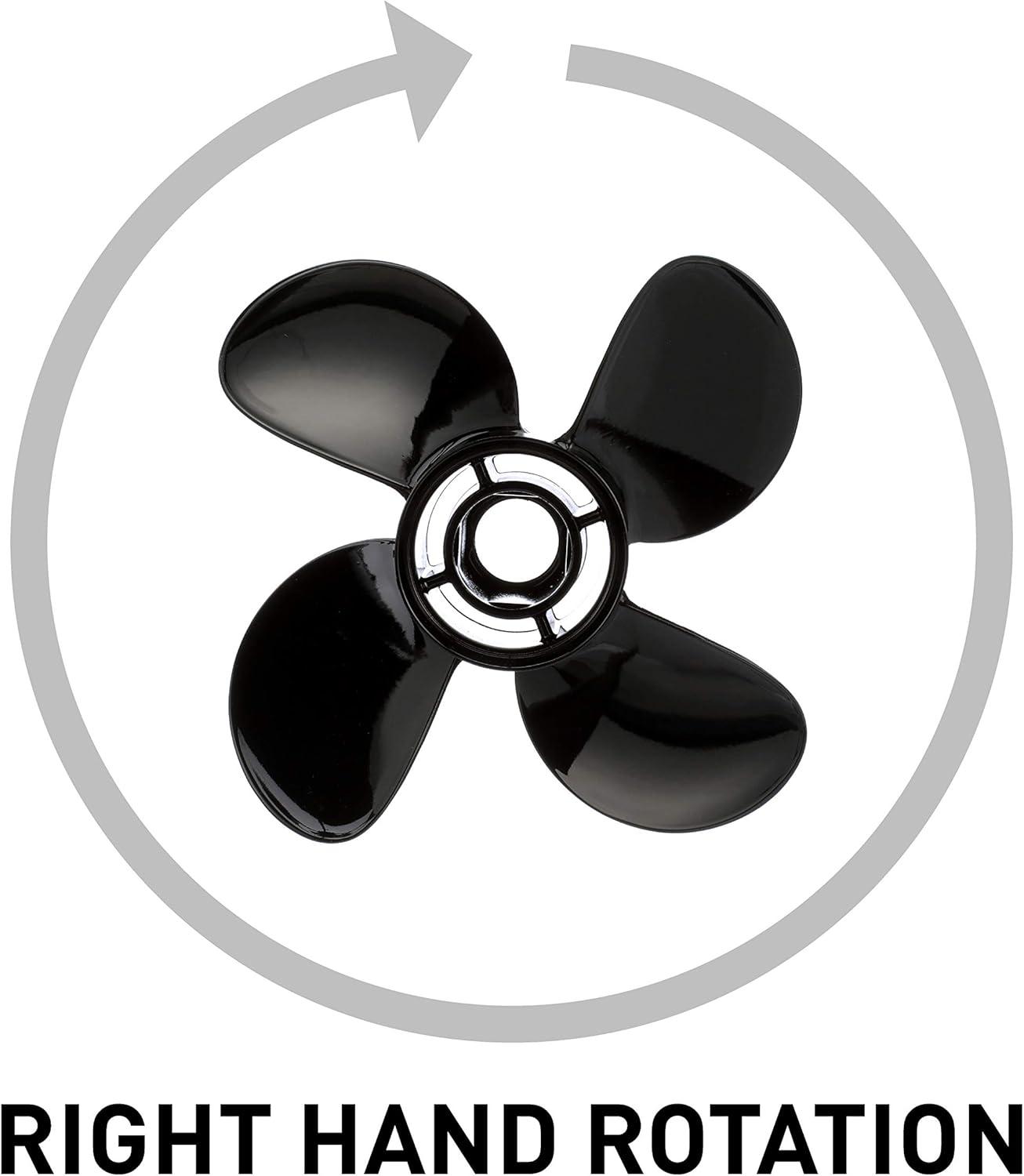 imageQuicksilver 8M8027511 Nemesis 4Blade Aluminum Propeller  106quot diameter x 12quot pitch Right Hand Rotation 4060 HP Mercury Black Finish