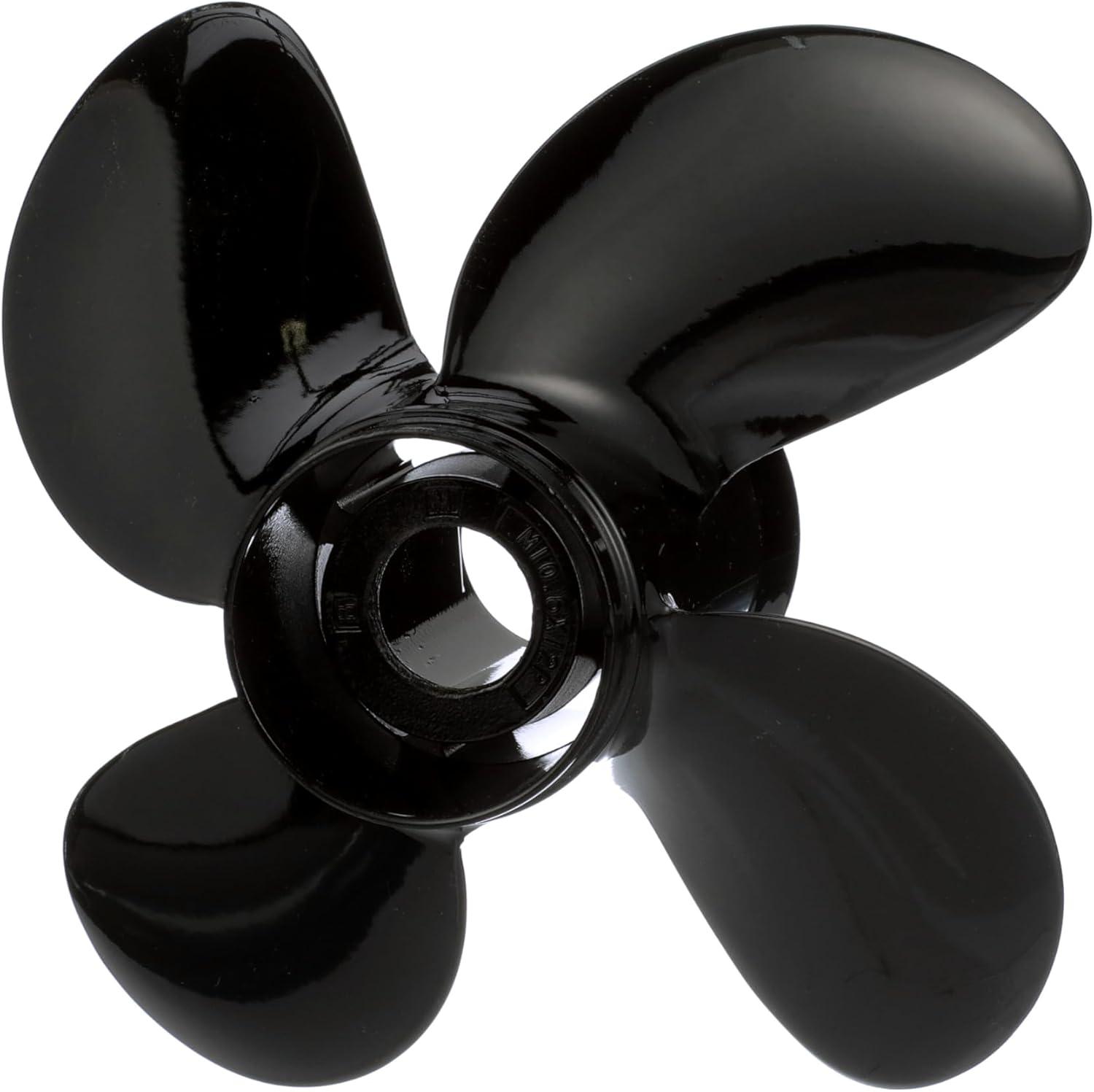 imageQuicksilver 8M8027511 Nemesis 4Blade Aluminum Propeller  106quot diameter x 12quot pitch Right Hand Rotation 4060 HP Mercury Black Finish