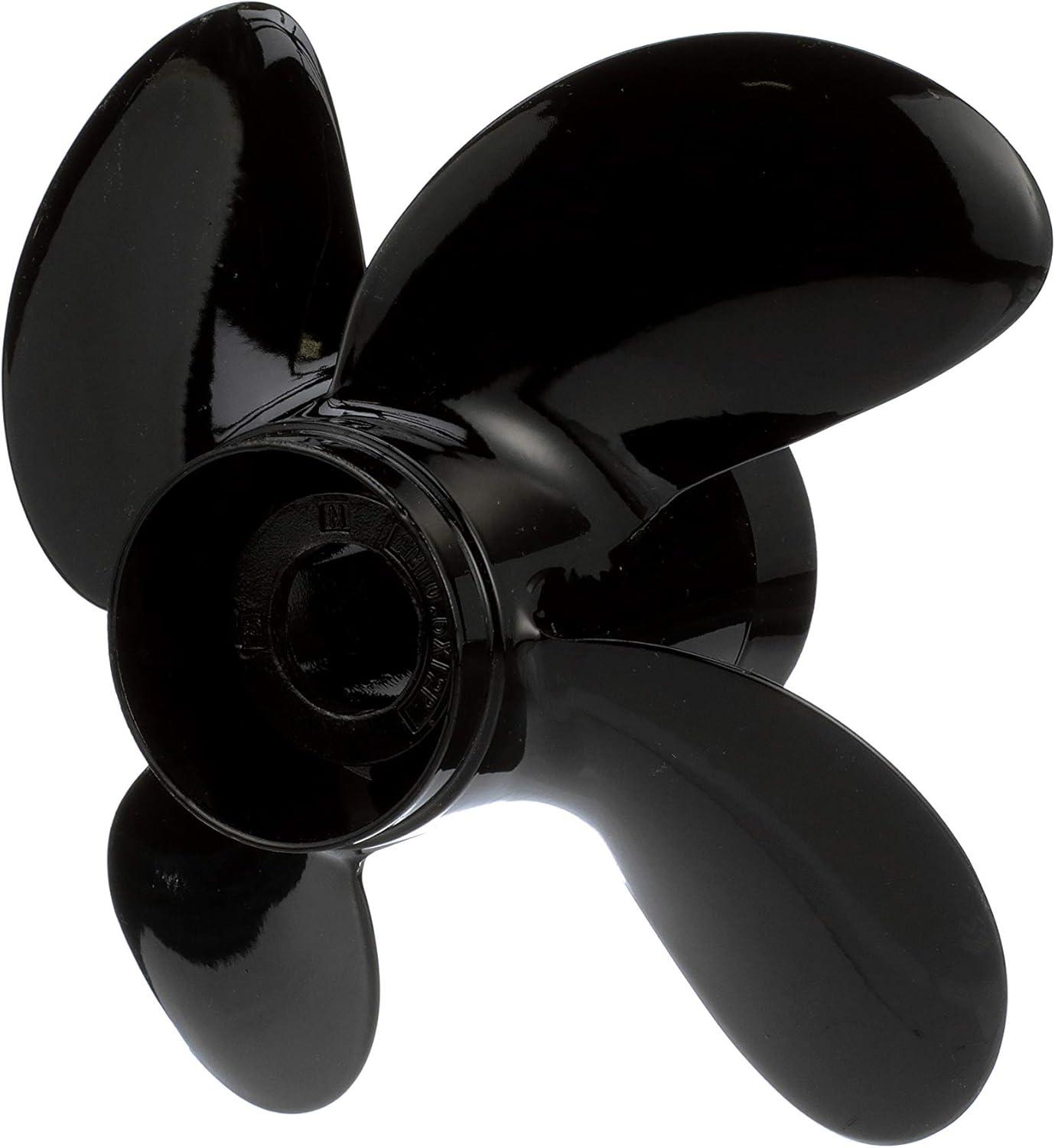 imageQuicksilver 8M8027511 Nemesis 4Blade Aluminum Propeller  106quot diameter x 12quot pitch Right Hand Rotation 4060 HP Mercury Black Finish